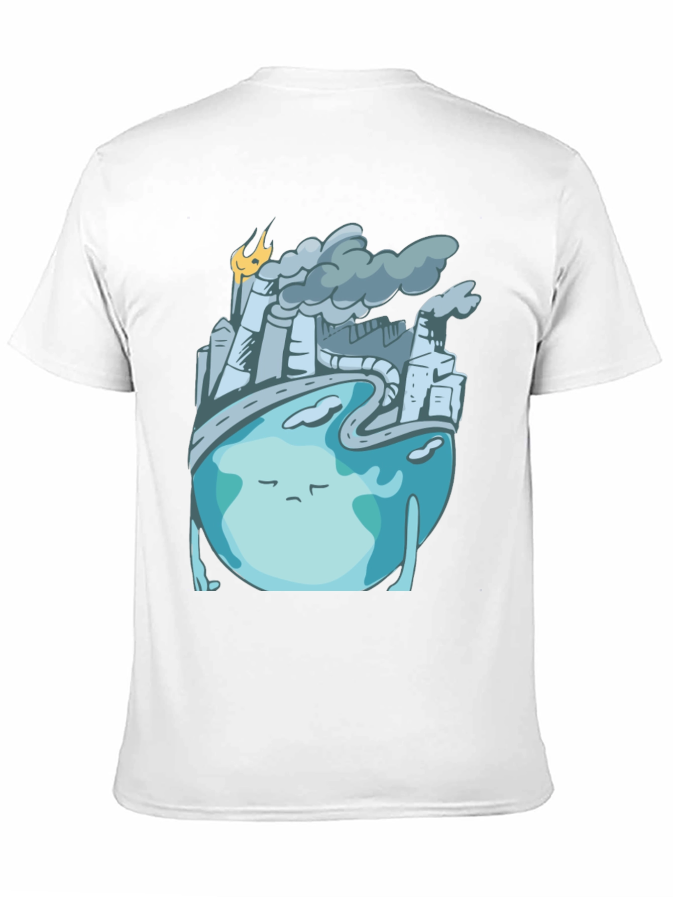 Sad Earth Pollution T-Shirt - Global Warming Tee