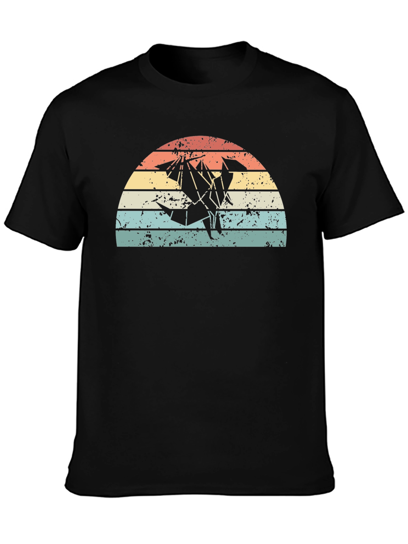 Retro Origami Dragon Graphic T-Shirt