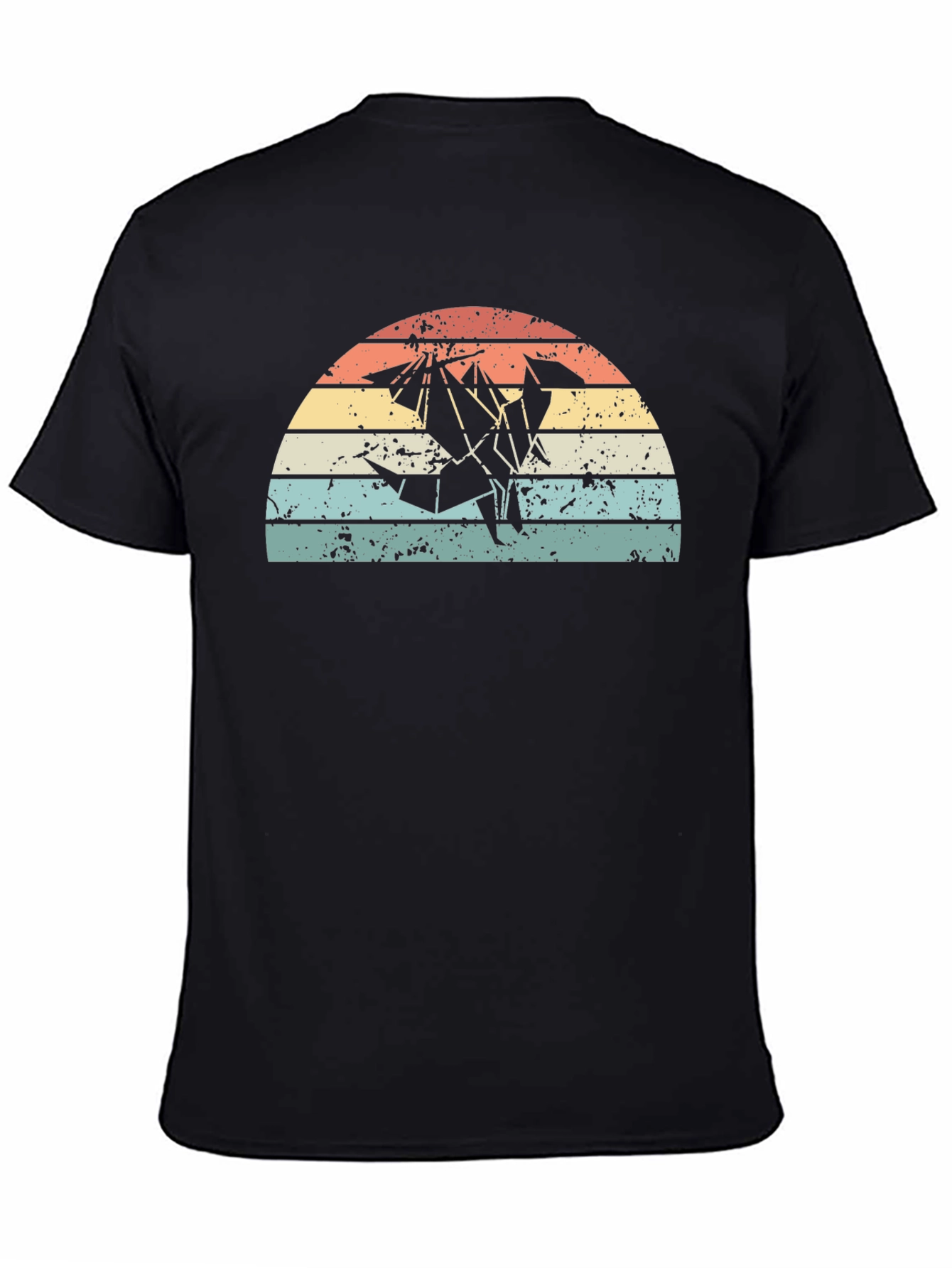 Retro Origami Dragon Graphic T-Shirt