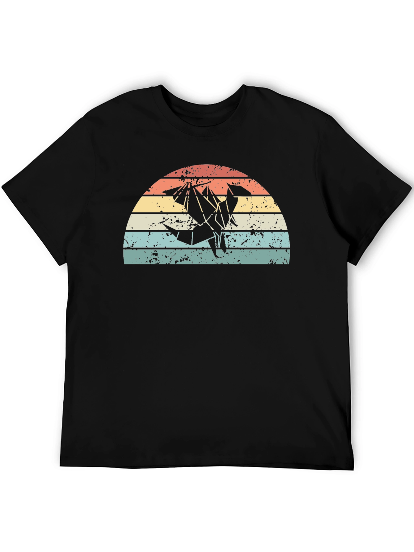 Retro Origami Dragon Graphic T-Shirt