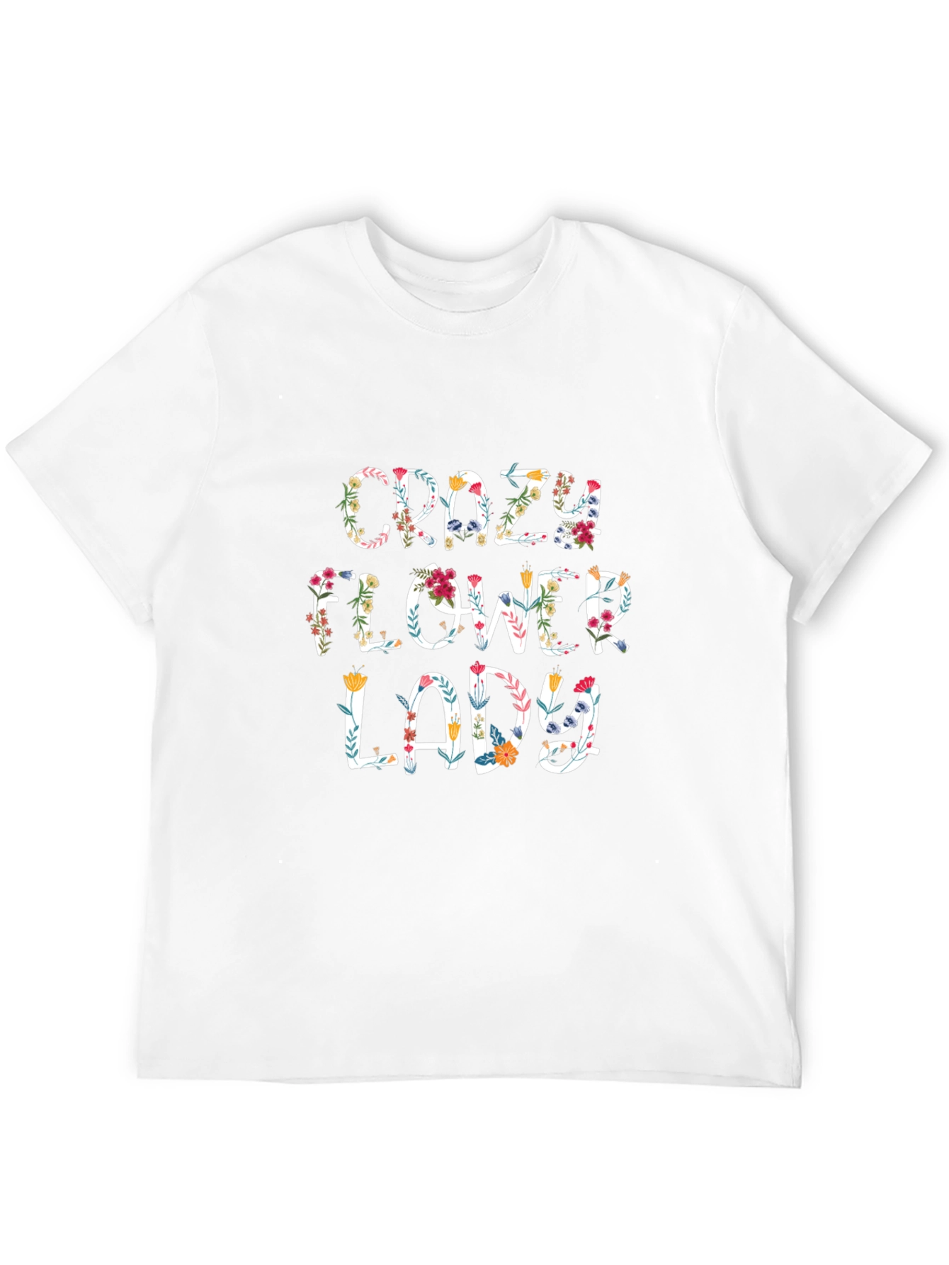 Crazy Flower Lady Graphic Tee - Floral Design