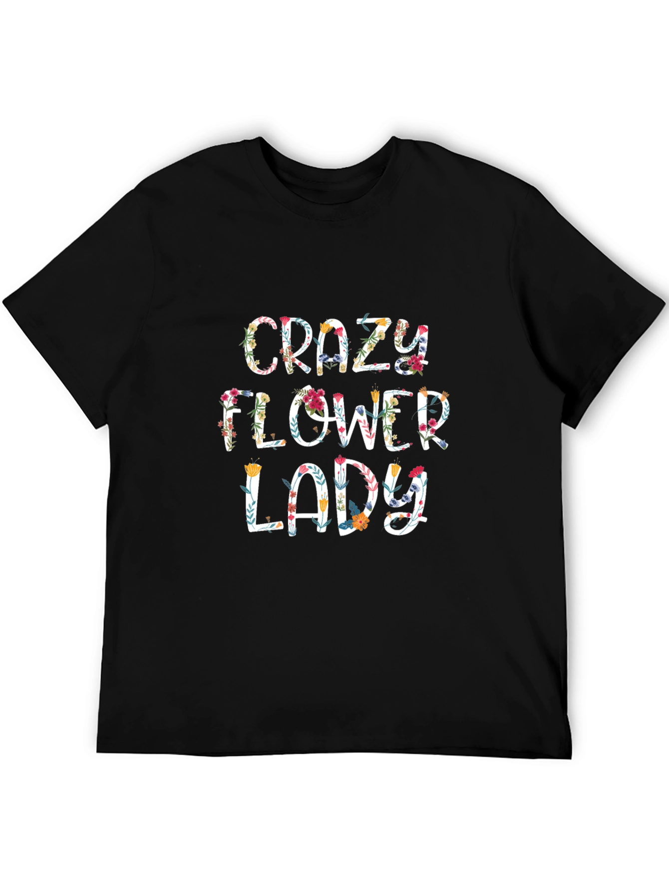 Crazy Flower Lady Graphic Tee - Floral Design