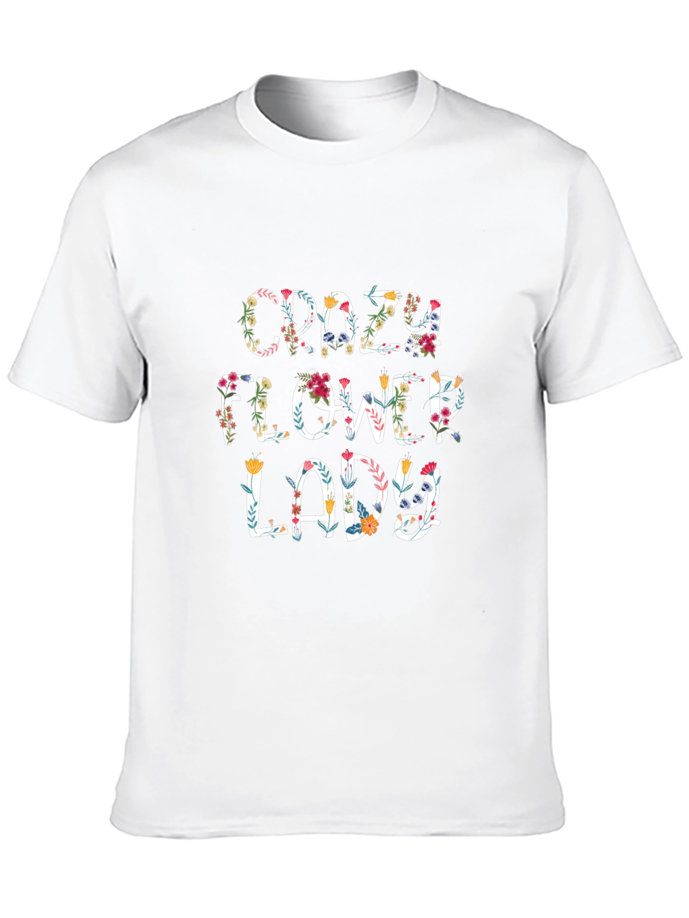 Crazy Flower Lady Graphic Tee - Floral Design