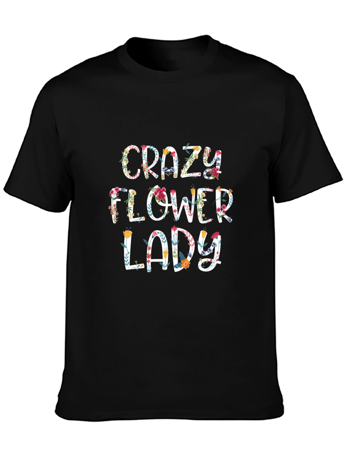 Crazy Flower Lady Graphic Tee - Floral Design