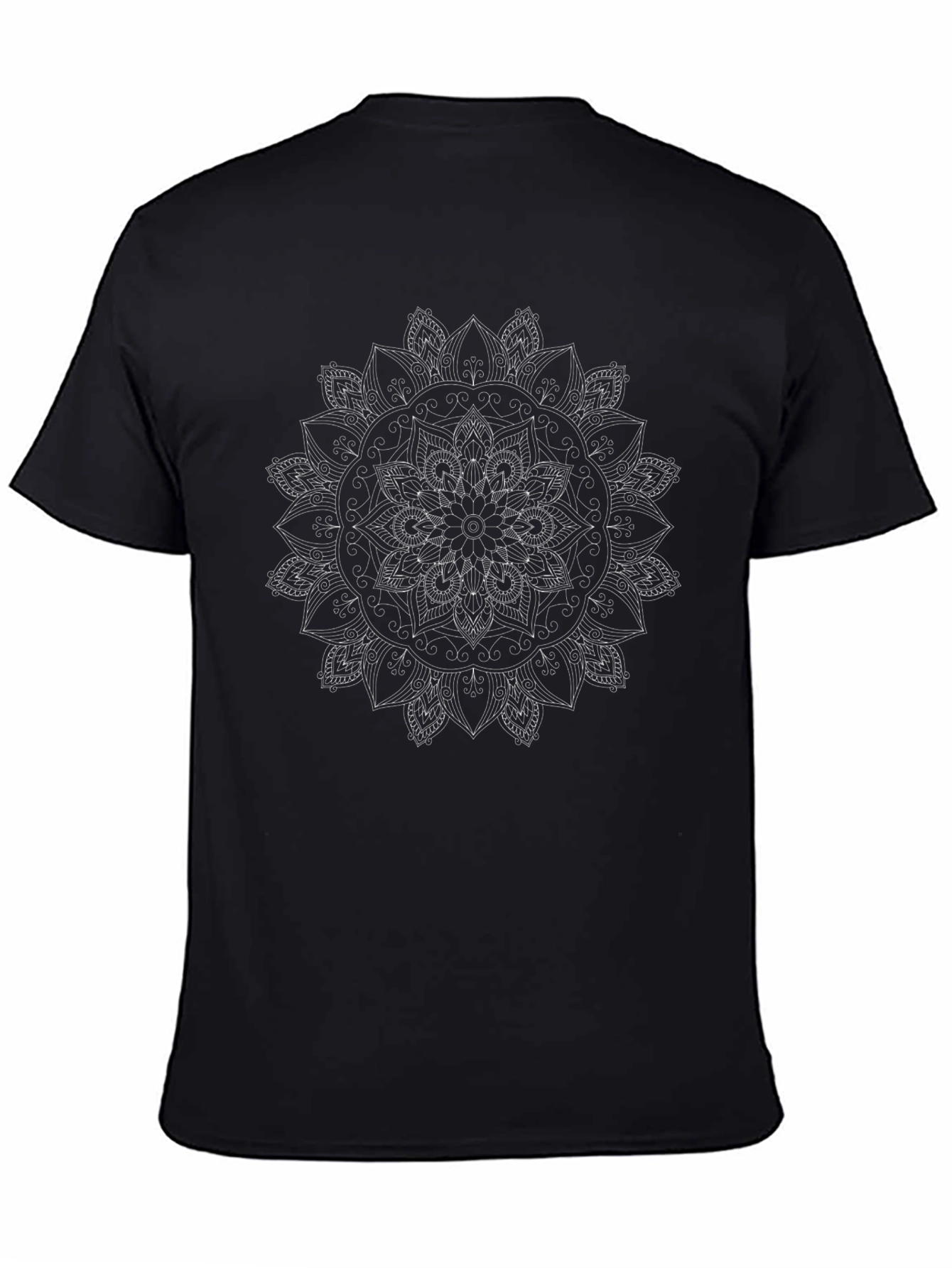 Mandala Print Black Tee - Stylish & Comfortable