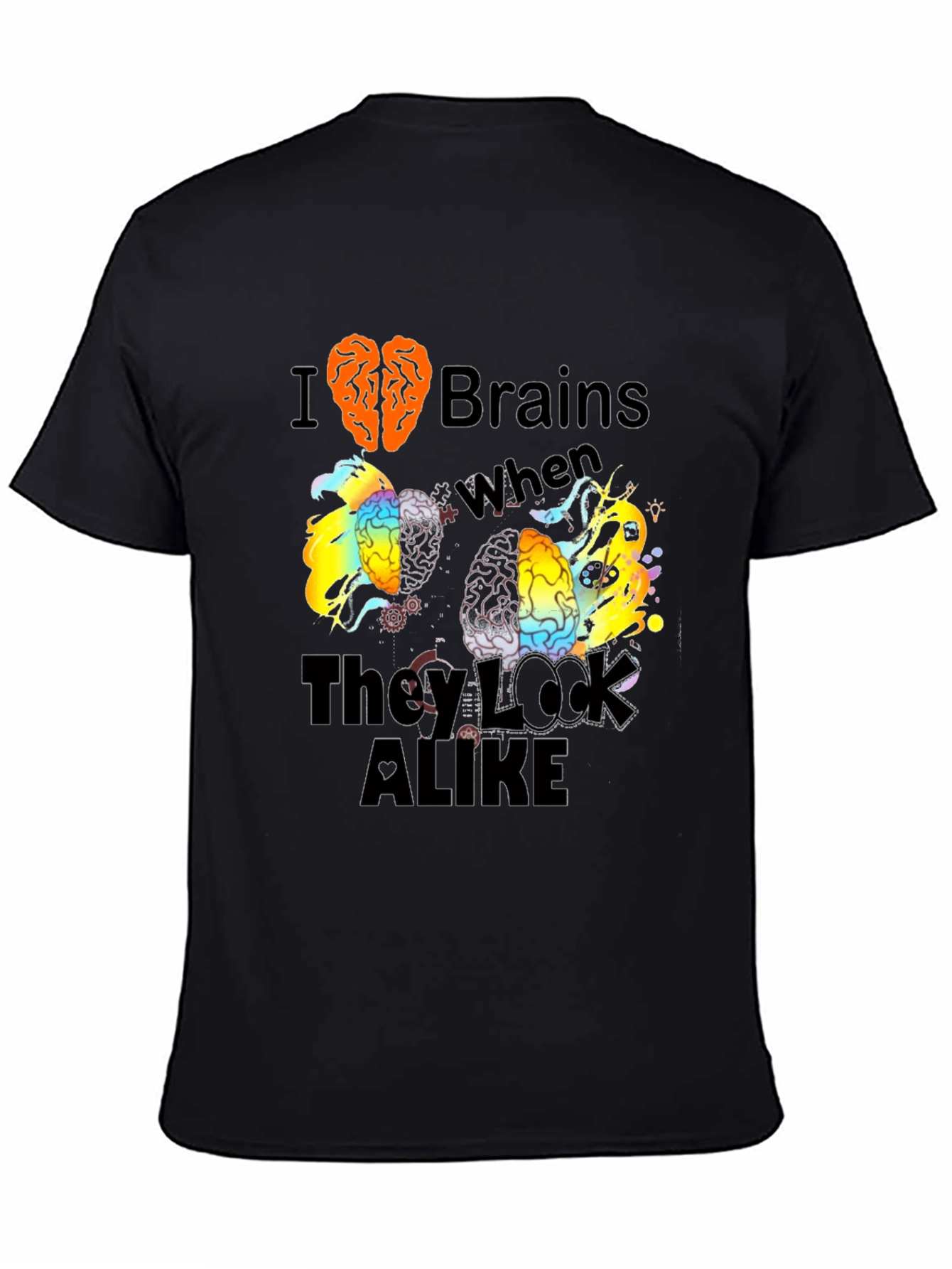 I Love Brains Black T-Shirt
