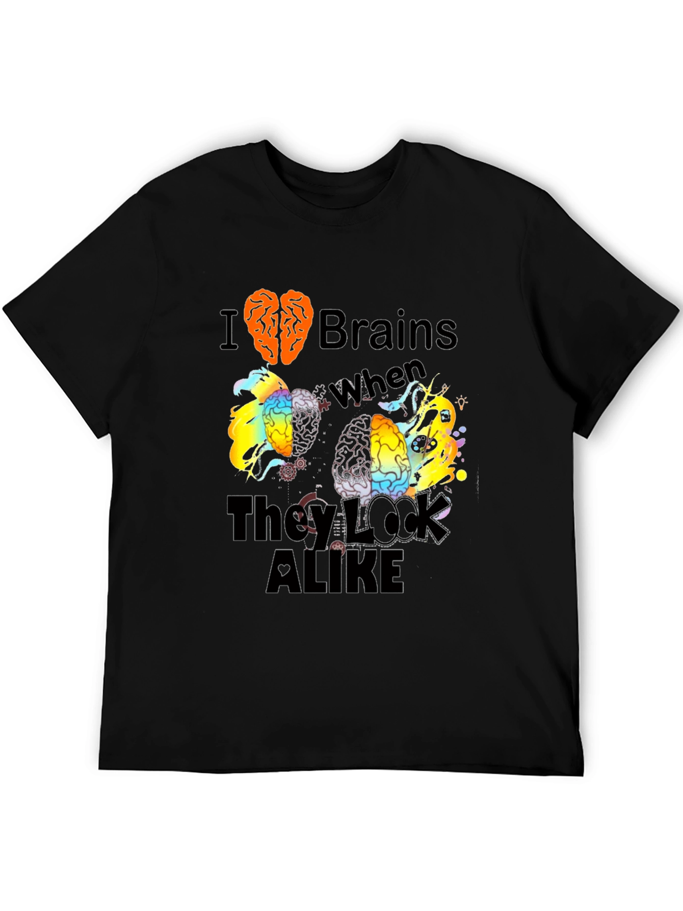 I Love Brains Black T-Shirt