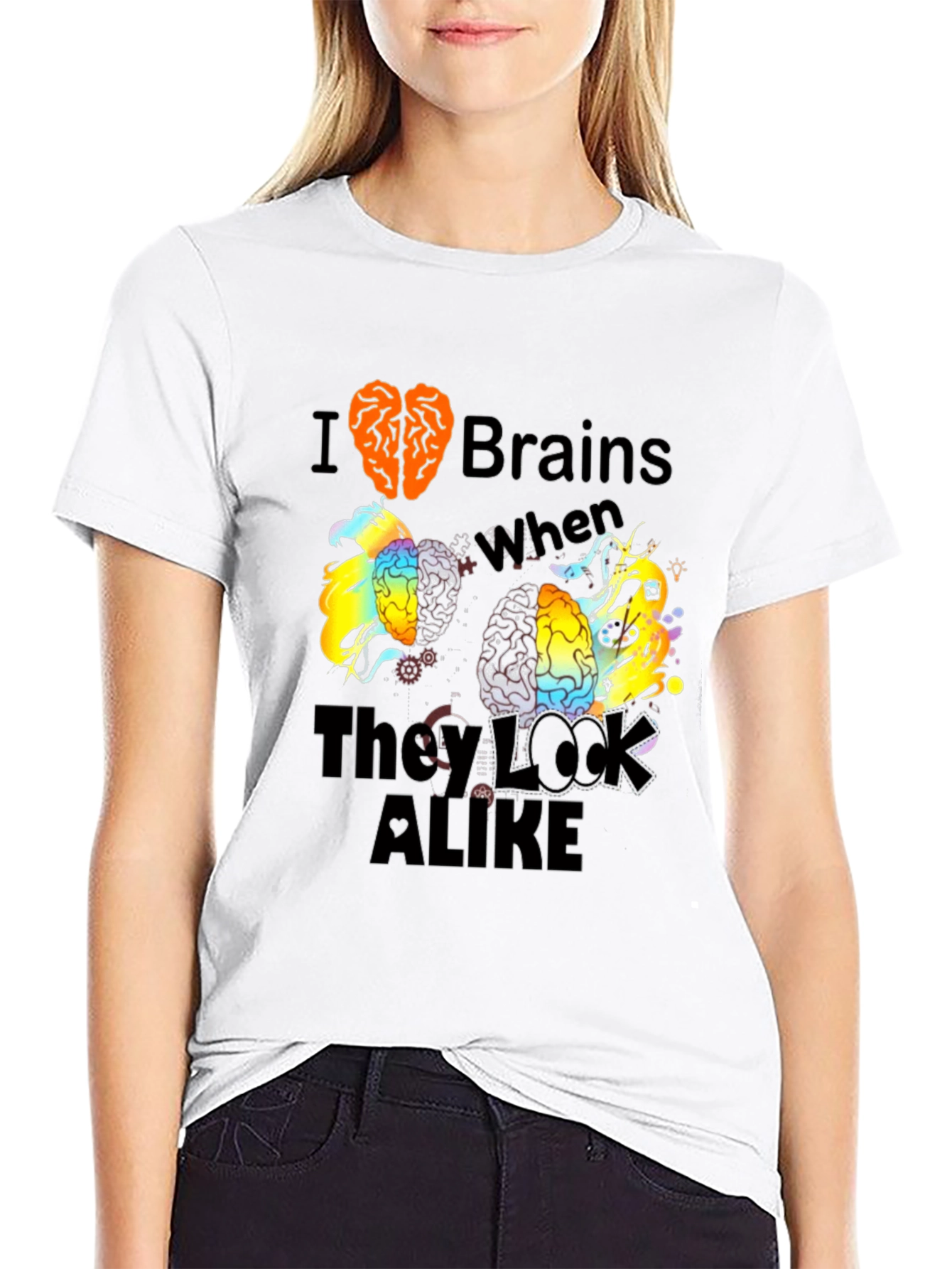 I Love Brains Black T-Shirt