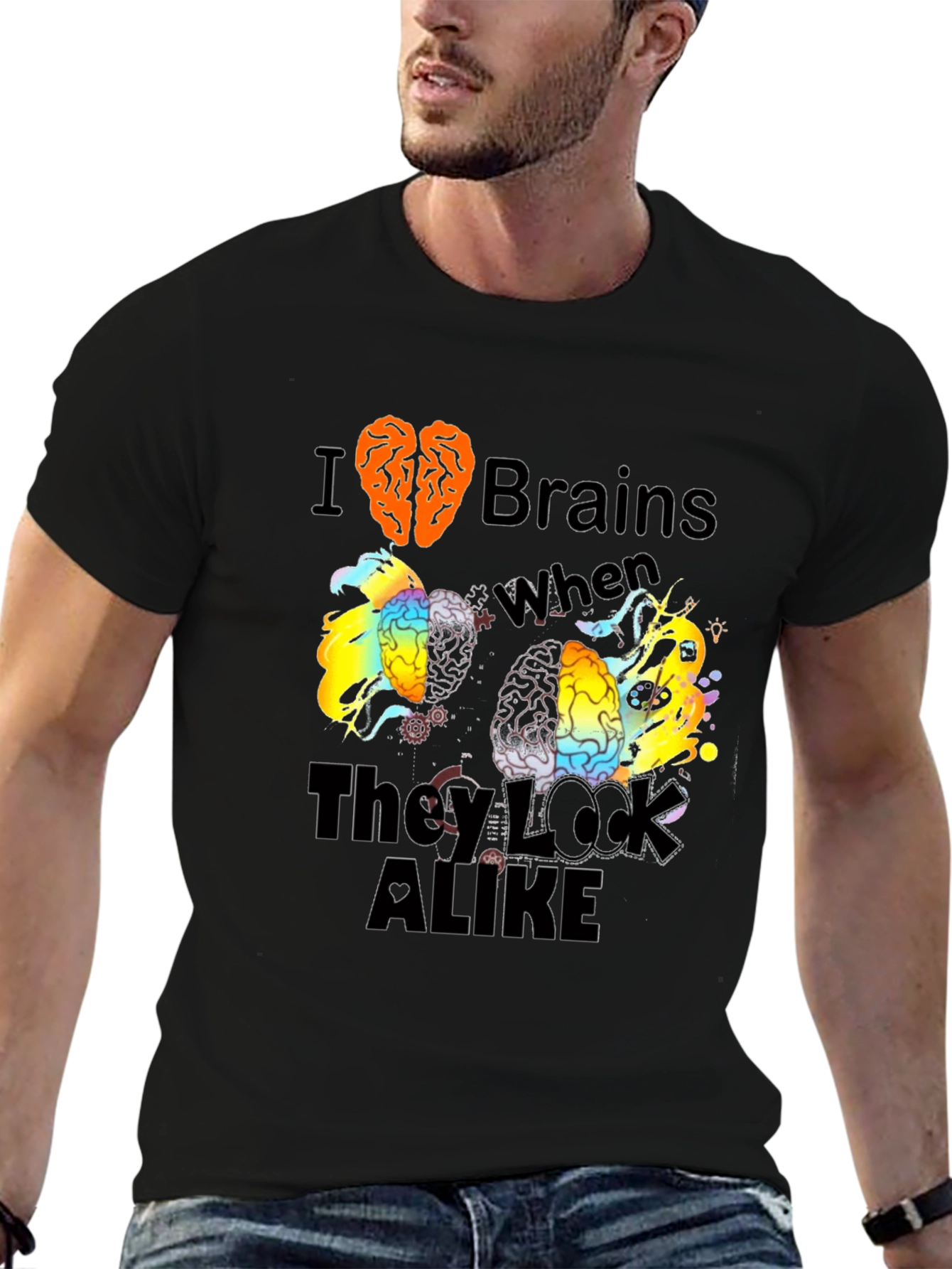 I Love Brains Black T-Shirt