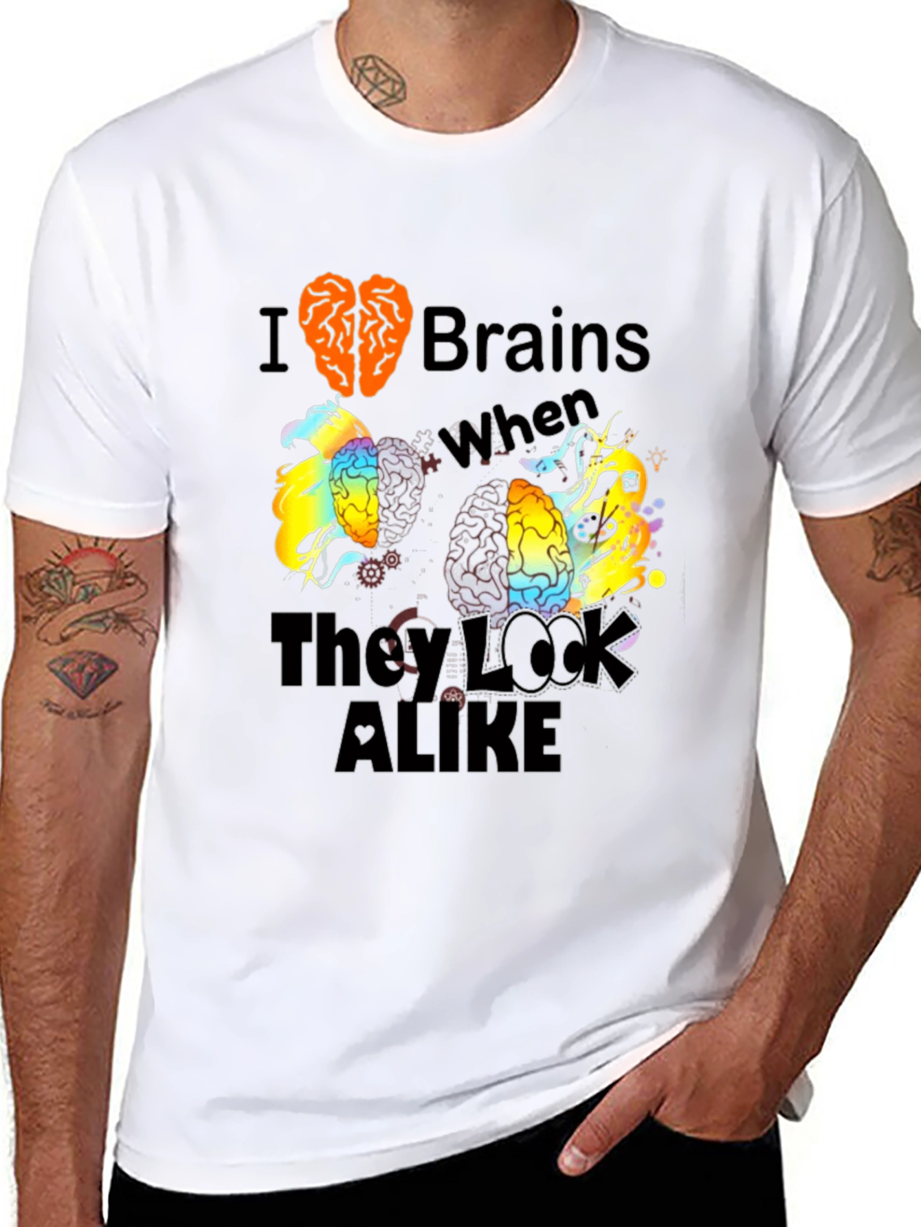 I Love Brains Black T-Shirt