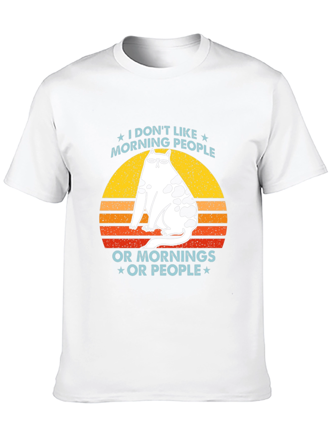 Funny Cat Morning People Graphic Tee