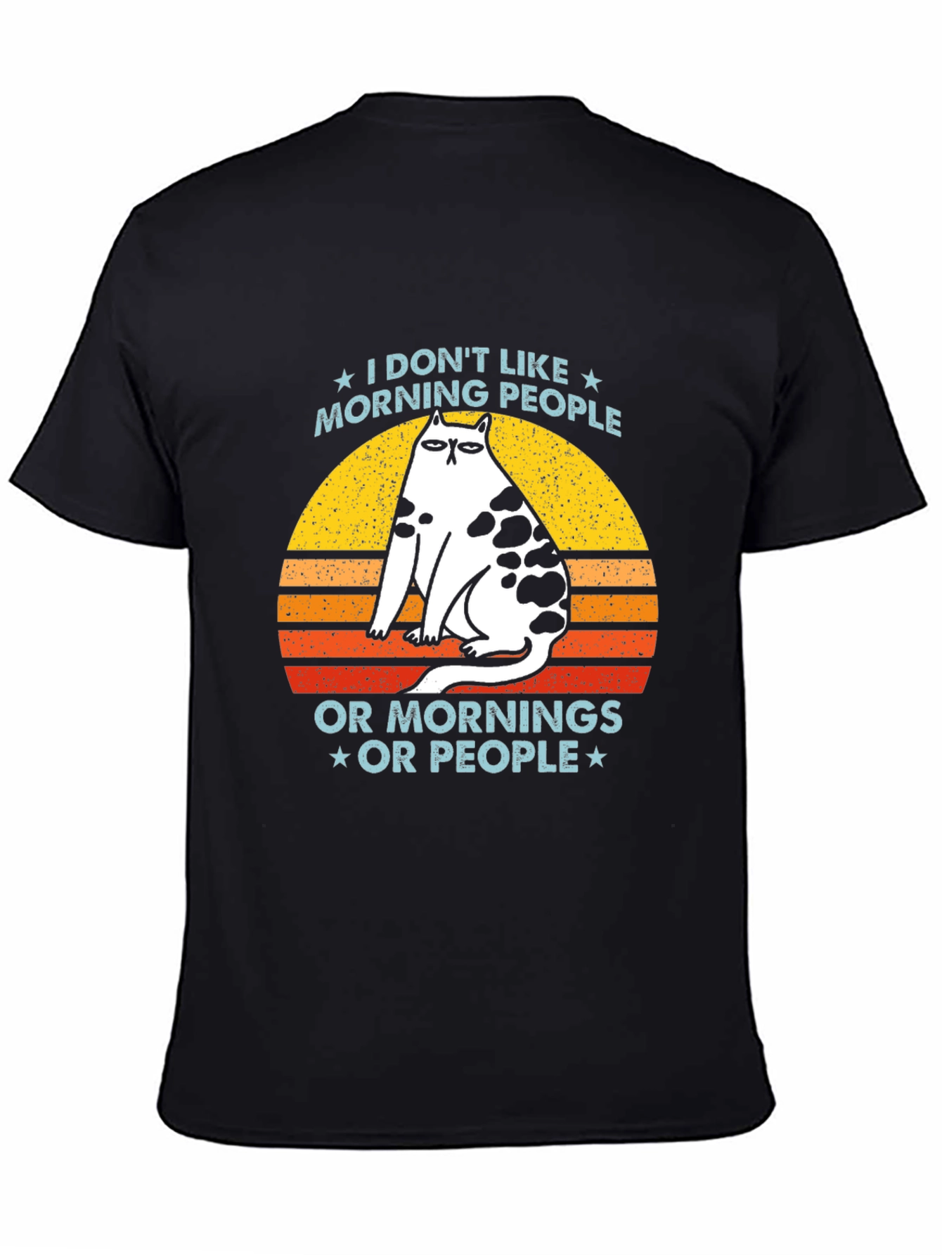 Funny Cat Morning People Graphic Tee