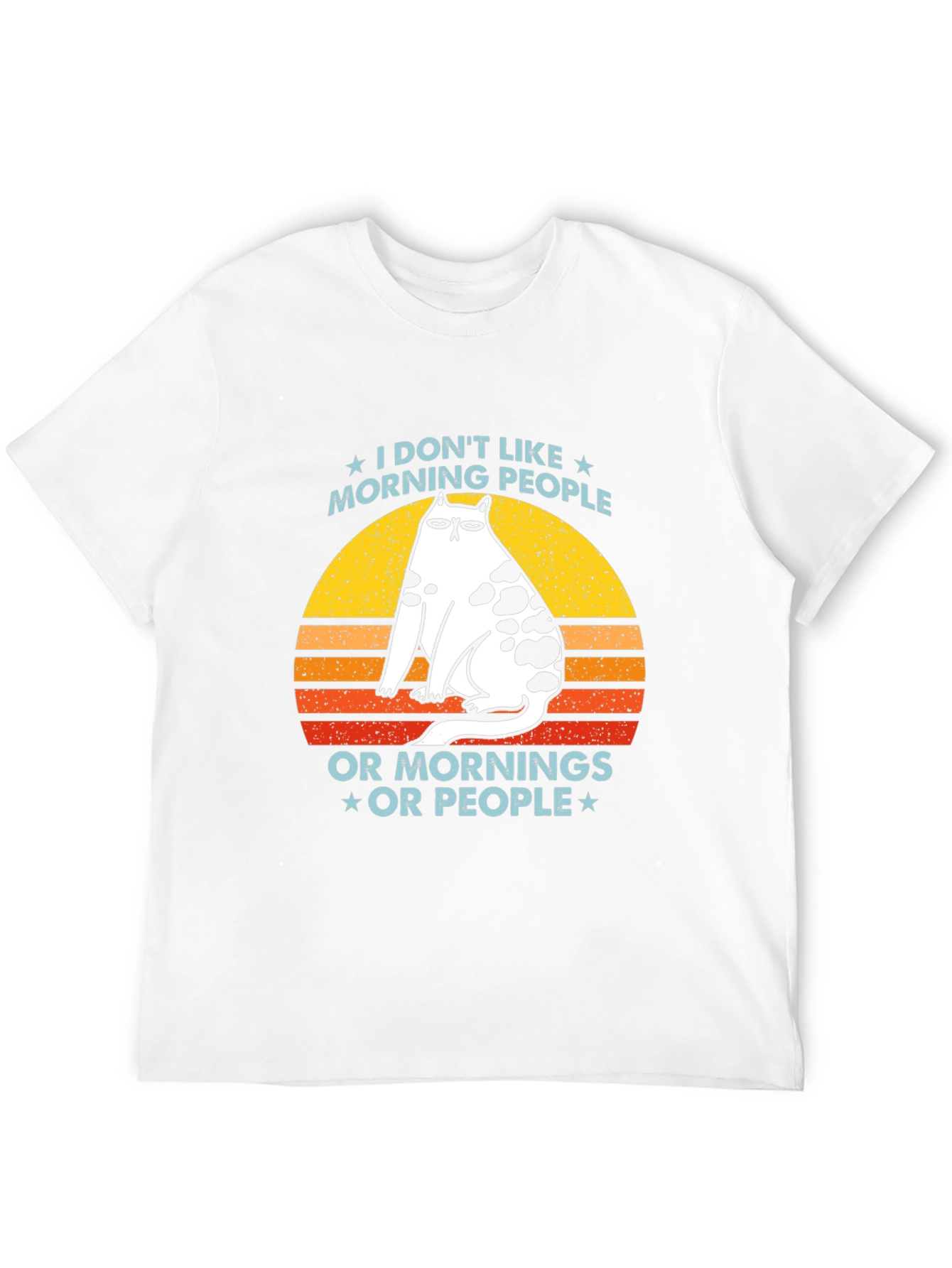 Funny Cat Morning People Graphic Tee