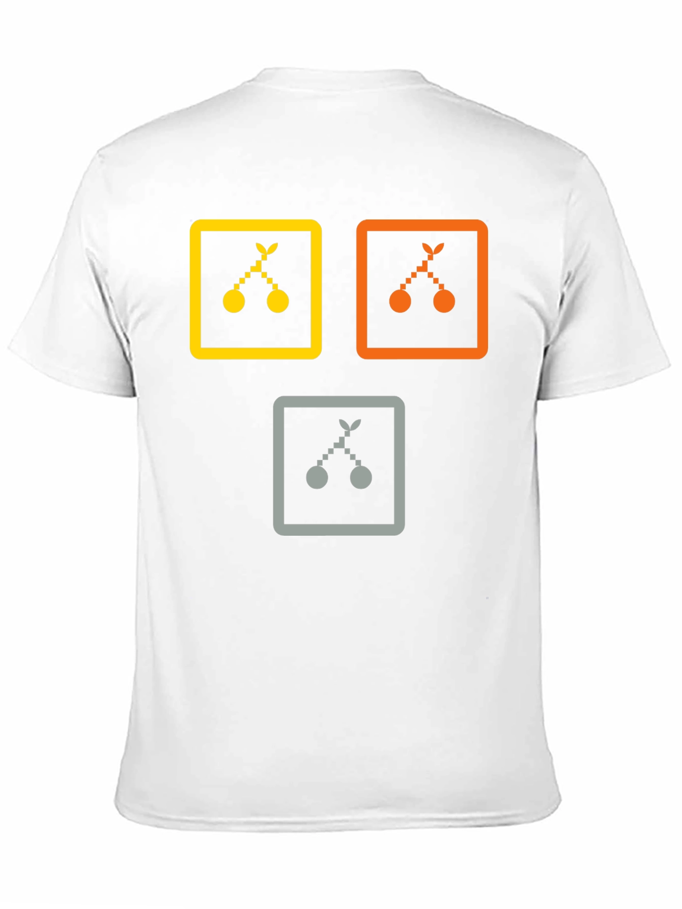 Trendy Graphic Tee: Cherry Icon Squares
