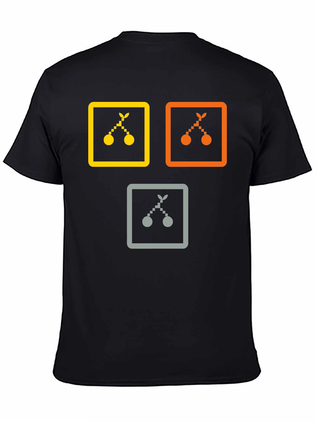 Trendy Graphic Tee: Cherry Icon Squares
