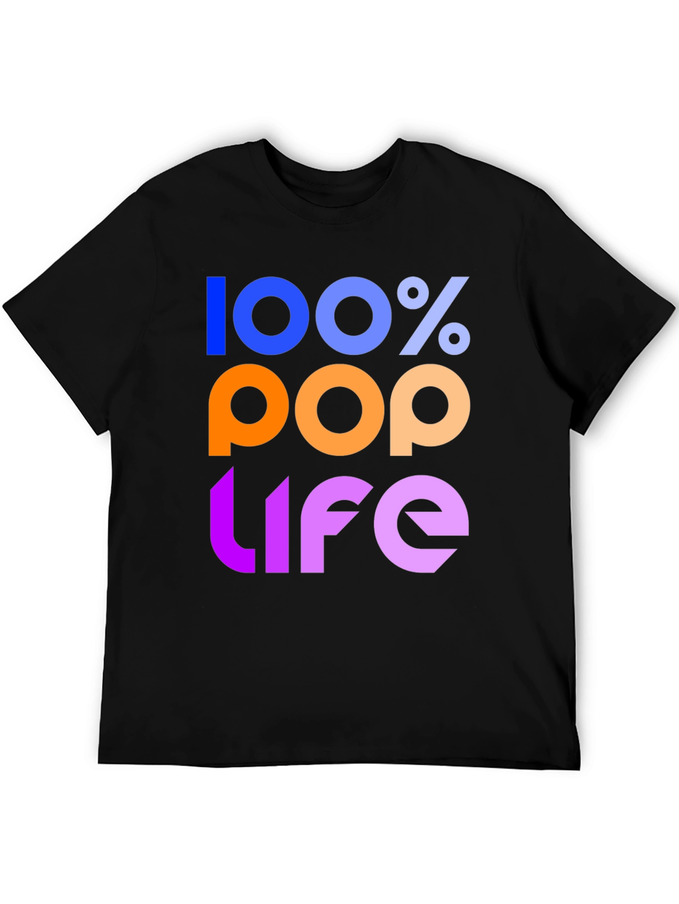 100% Pop Life Graphic Tee - Black Unisex T-Shirt