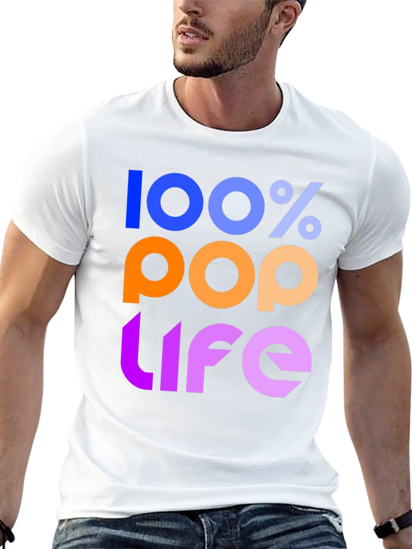 100% Pop Life Graphic Tee - Black Unisex T-Shirt