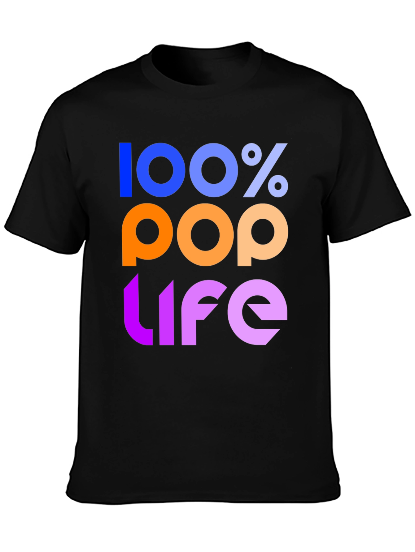 100% Pop Life Graphic Tee - Black Unisex T-Shirt