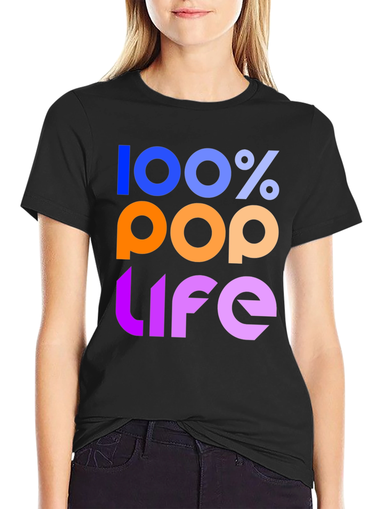 100% Pop Life Graphic Tee - Black Unisex T-Shirt