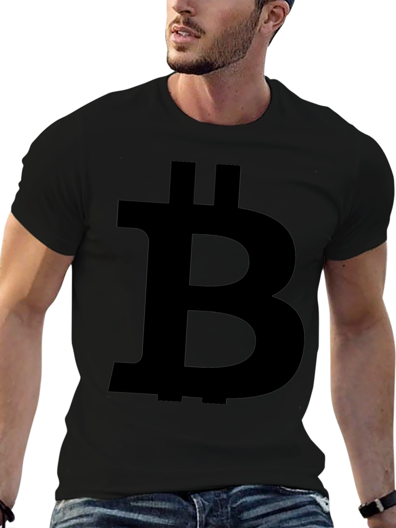 Bitcoin Symbol Black T-Shirt Crypto Currency Tee