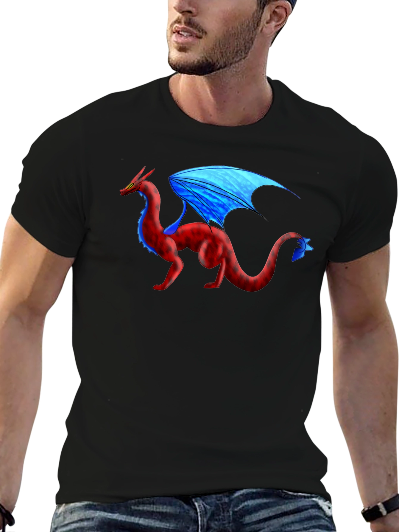 Dragon Graphic T-Shirt - Black Cotton Tee
