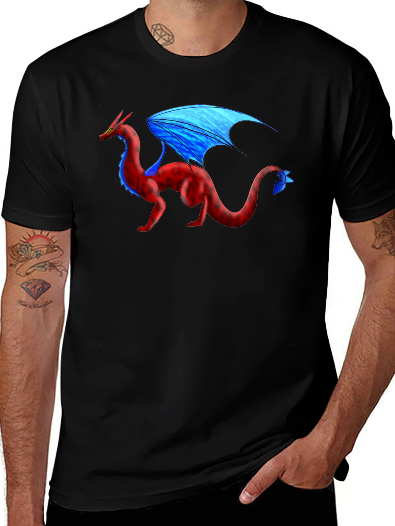 Dragon Graphic T-Shirt - Black Cotton Tee