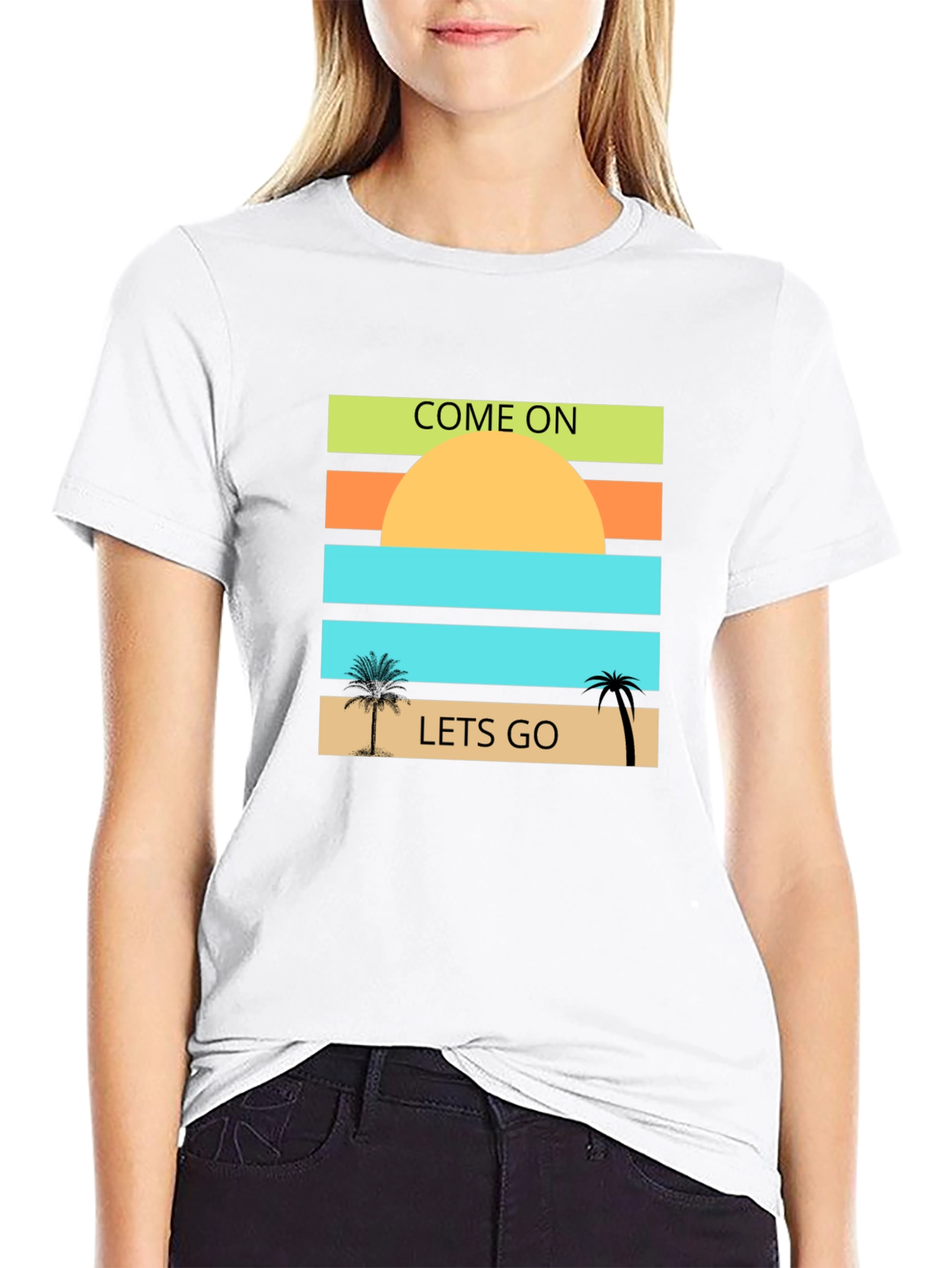 Come On Lets Go T-Shirt: Beach Sunset Design
