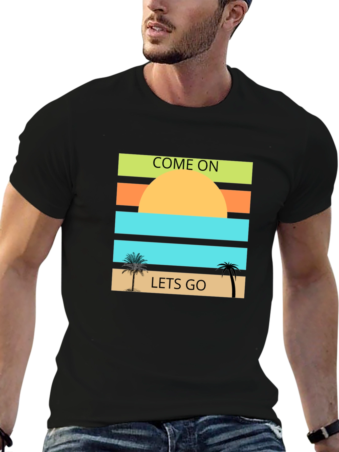 Come On Lets Go T-Shirt: Beach Sunset Design