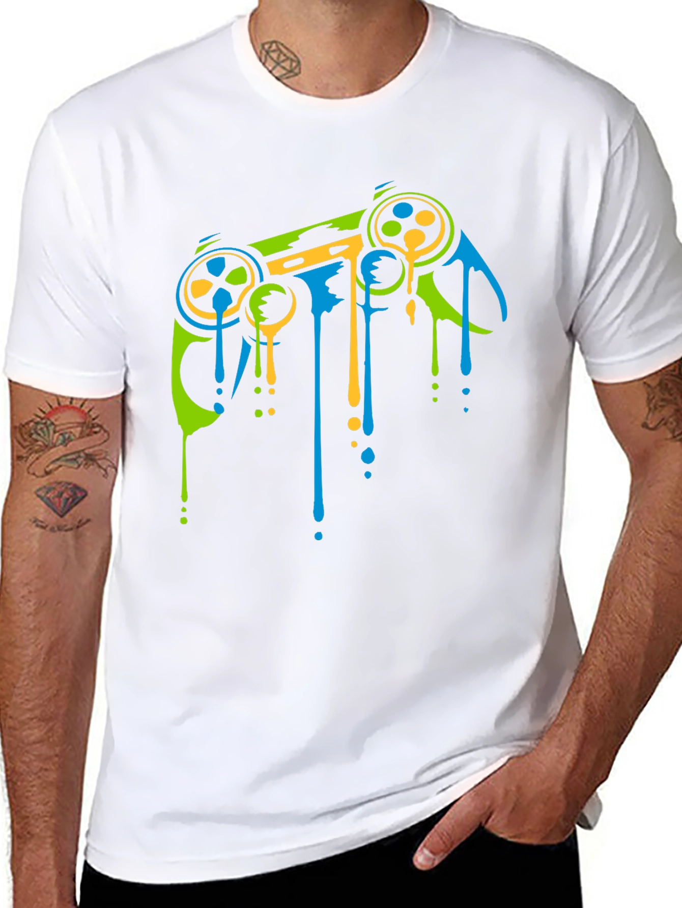 Gaming Controller Drip T-Shirt - Cool Gamer Tee