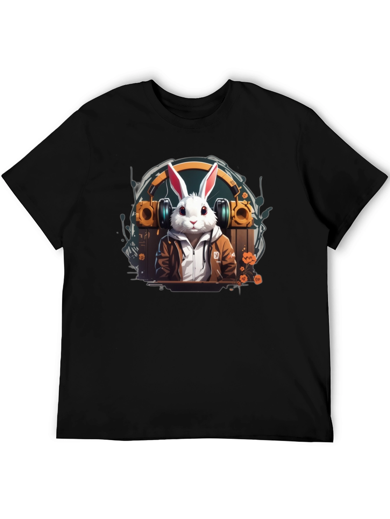 Rabbit DJ T-Shirt - Cool Bunny Graphic Tee