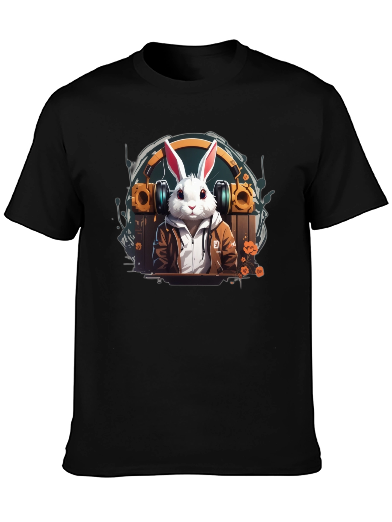 Rabbit DJ T-Shirt - Cool Bunny Graphic Tee