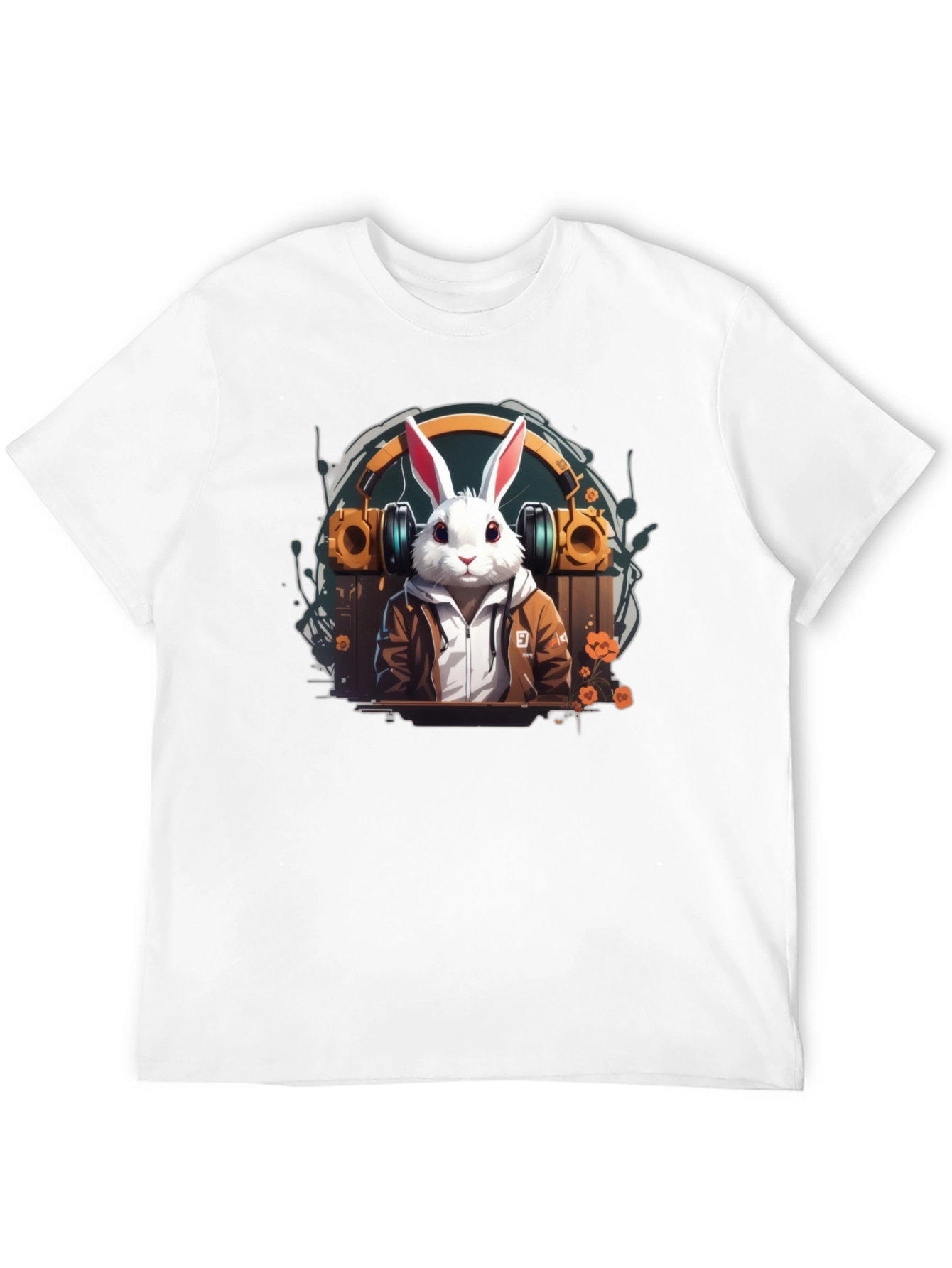 Rabbit DJ T-Shirt - Cool Bunny Graphic Tee