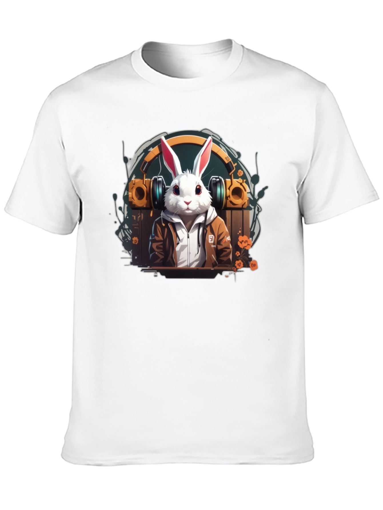 Rabbit DJ T-Shirt - Cool Bunny Graphic Tee