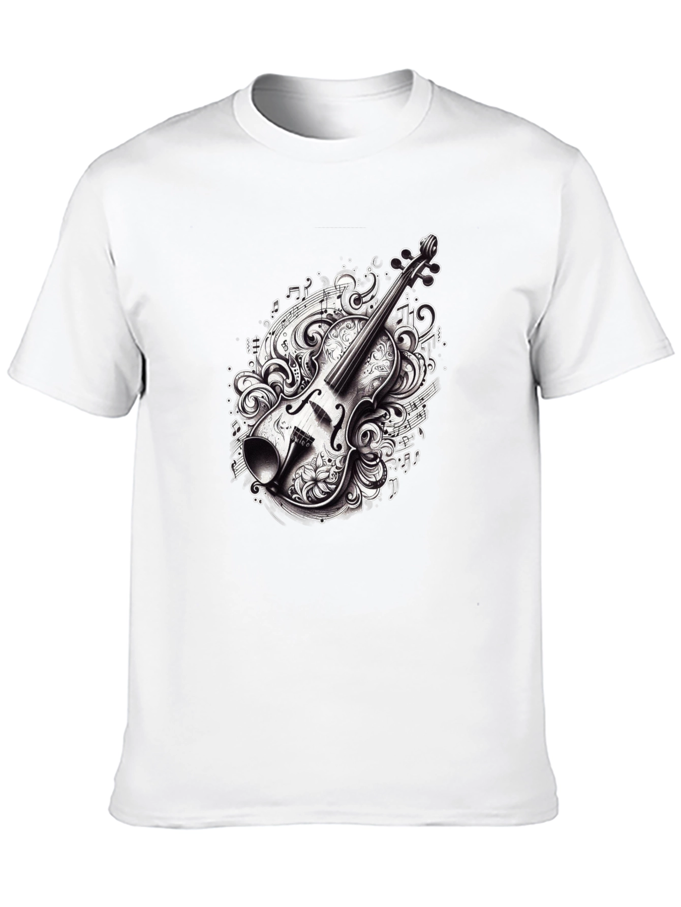 Violin Graphic Tee - Black Music Lover Shirt
