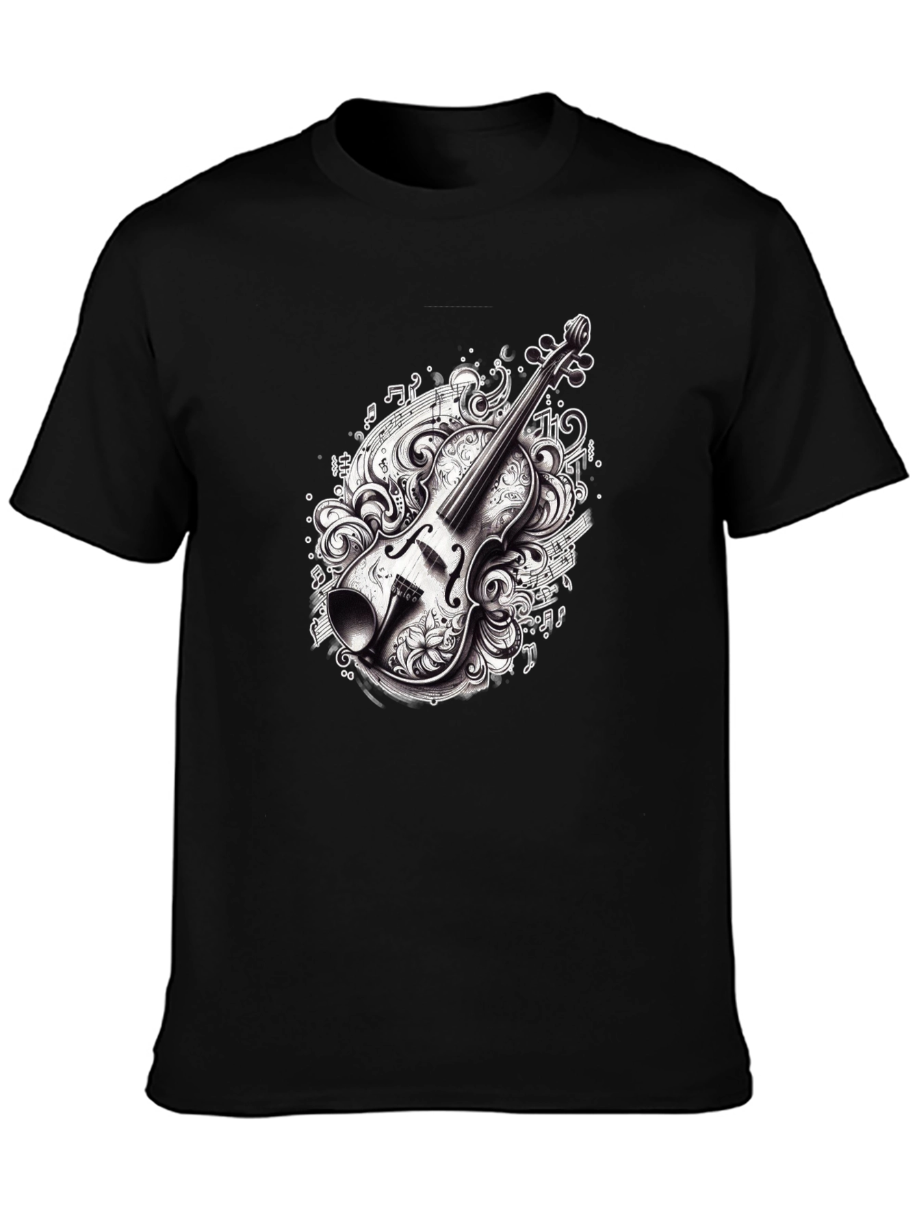 Violin Graphic Tee - Black Music Lover Shirt