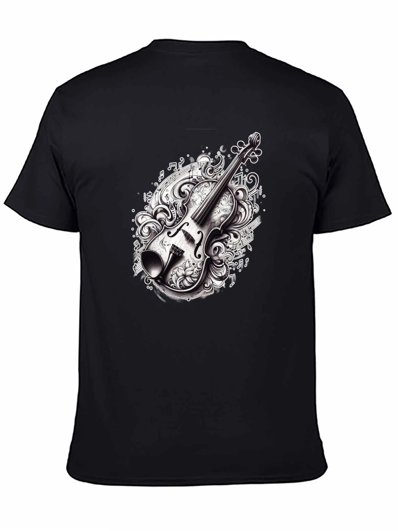 Violin Graphic Tee - Black Music Lover Shirt