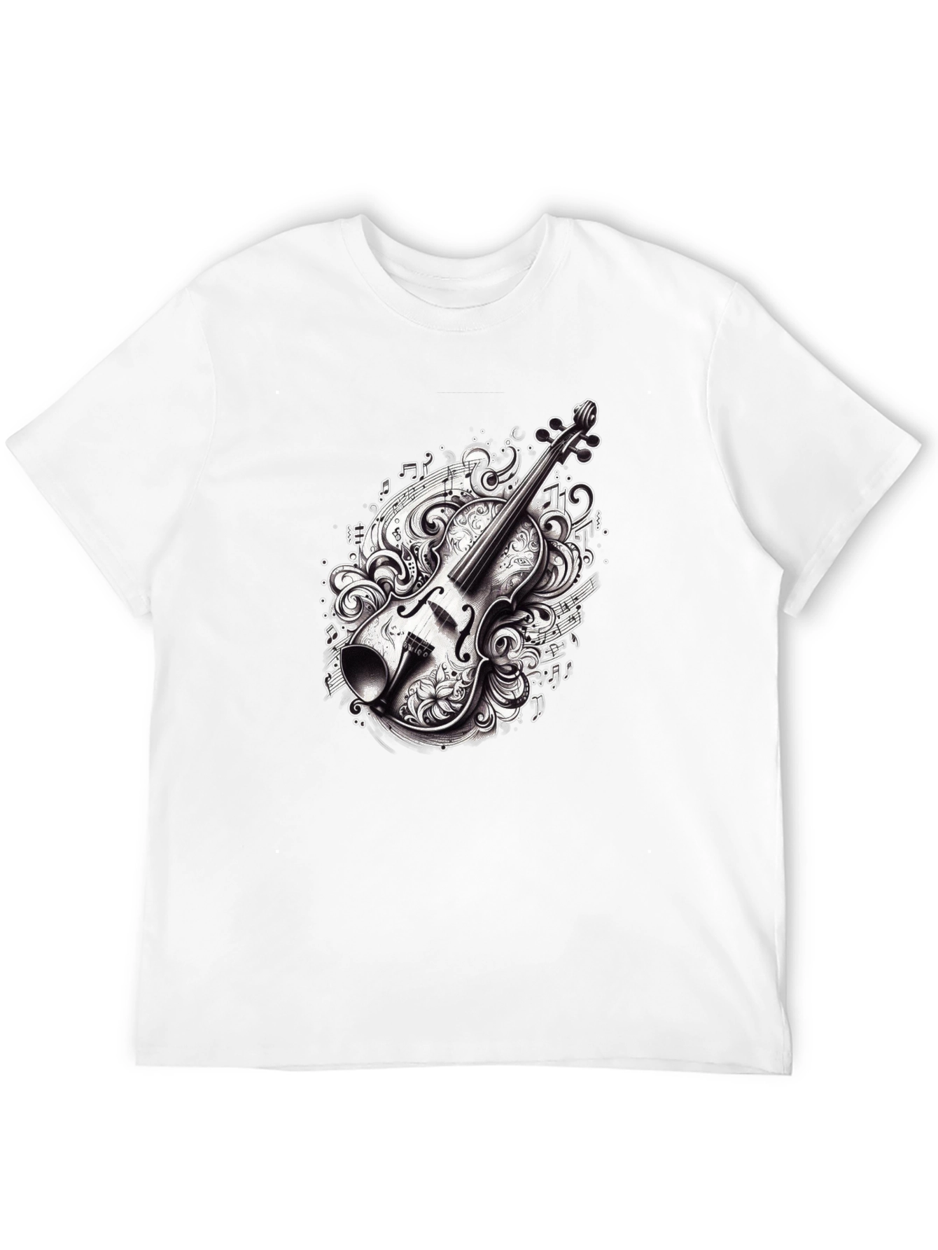 Violin Graphic Tee - Black Music Lover Shirt