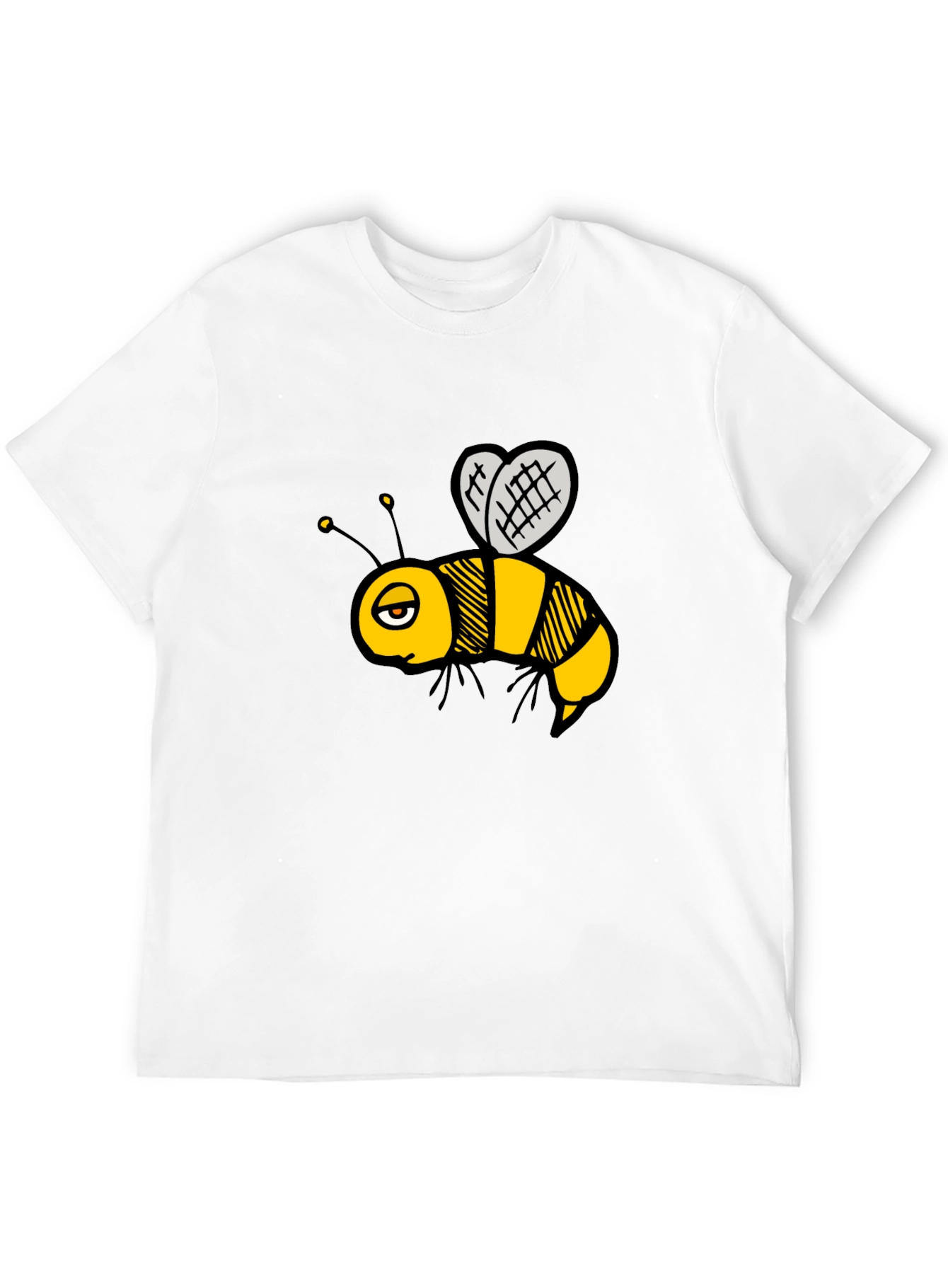 Cartoon Bee Graphic T-Shirt - Black
