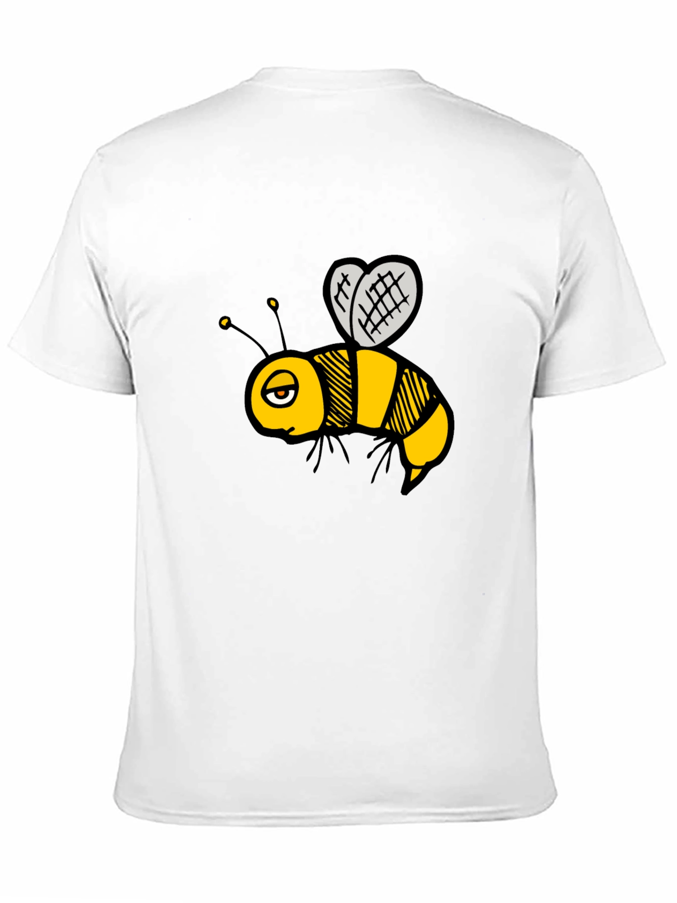 Cartoon Bee Graphic T-Shirt - Black