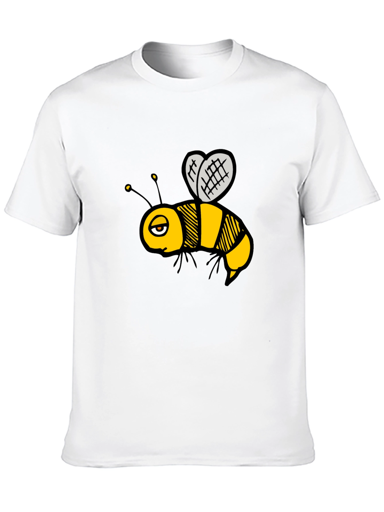 Cartoon Bee Graphic T-Shirt - Black