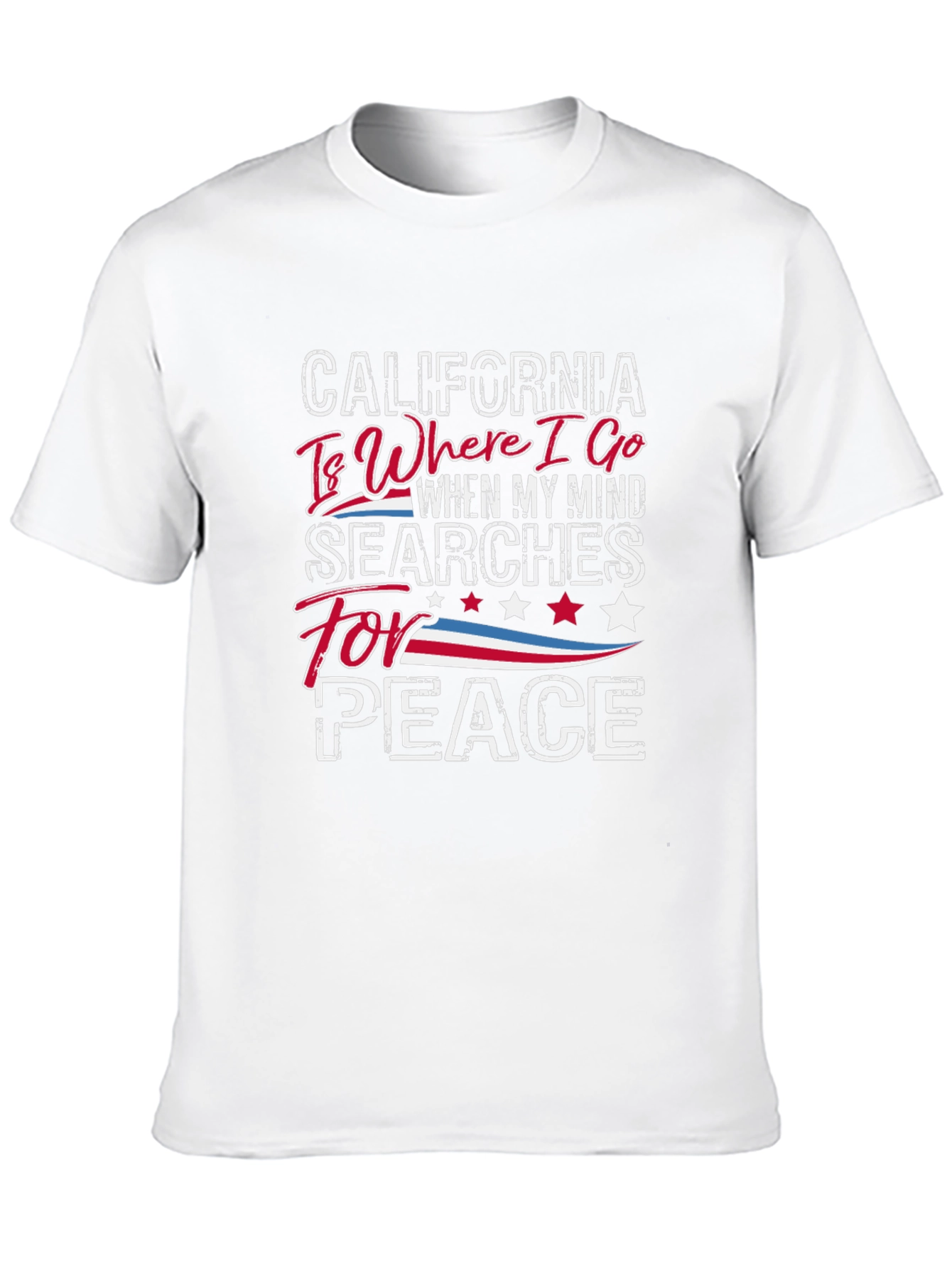 California Peace T-Shirt - Black Crew Neck