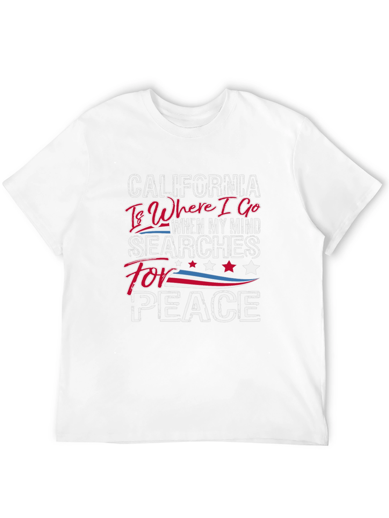 California Peace T-Shirt - Black Crew Neck
