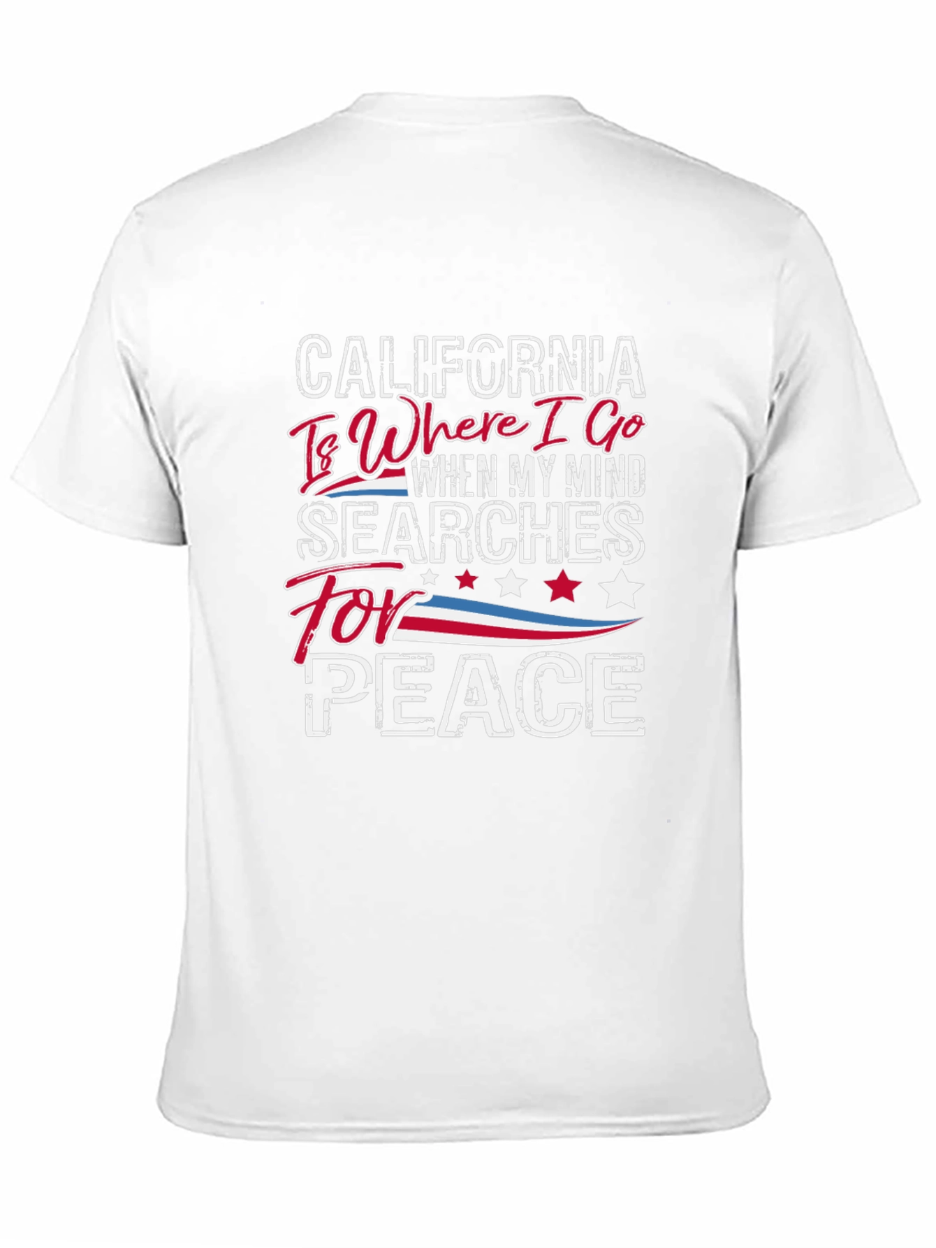 California Peace T-Shirt - Black Crew Neck