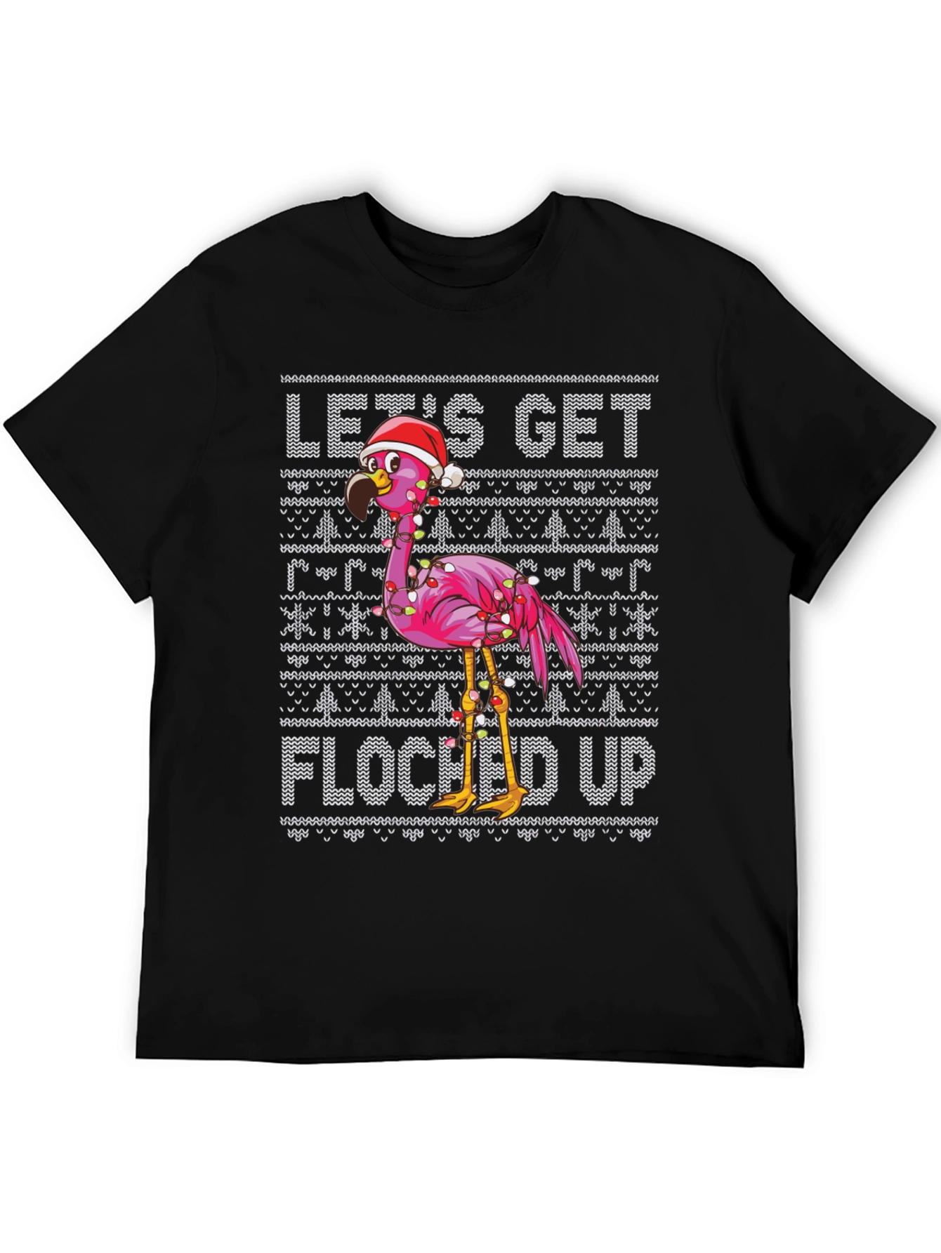 Festive Flamingo Christmas Graphic Tee