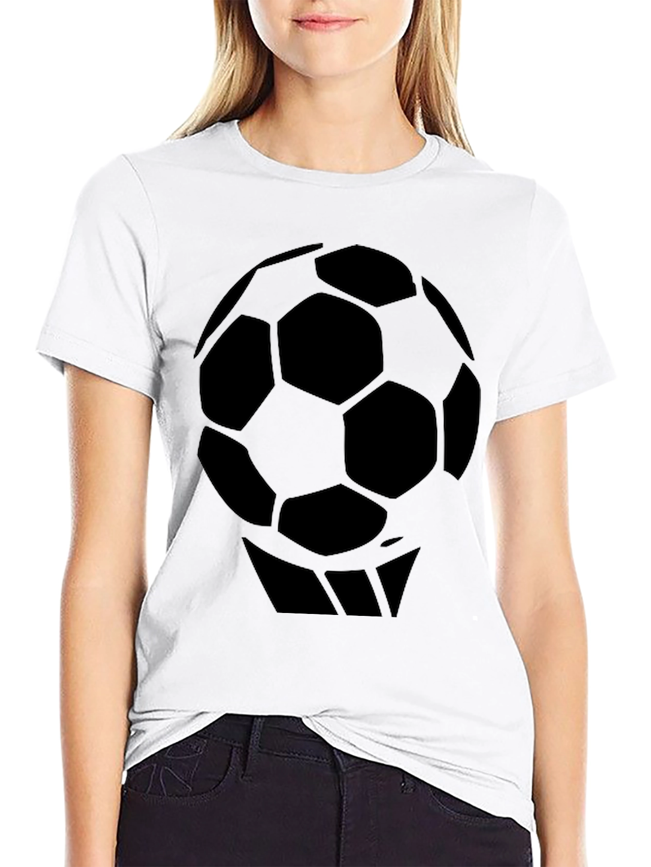 Mens Black Soccer Ball Graphic T-Shirt