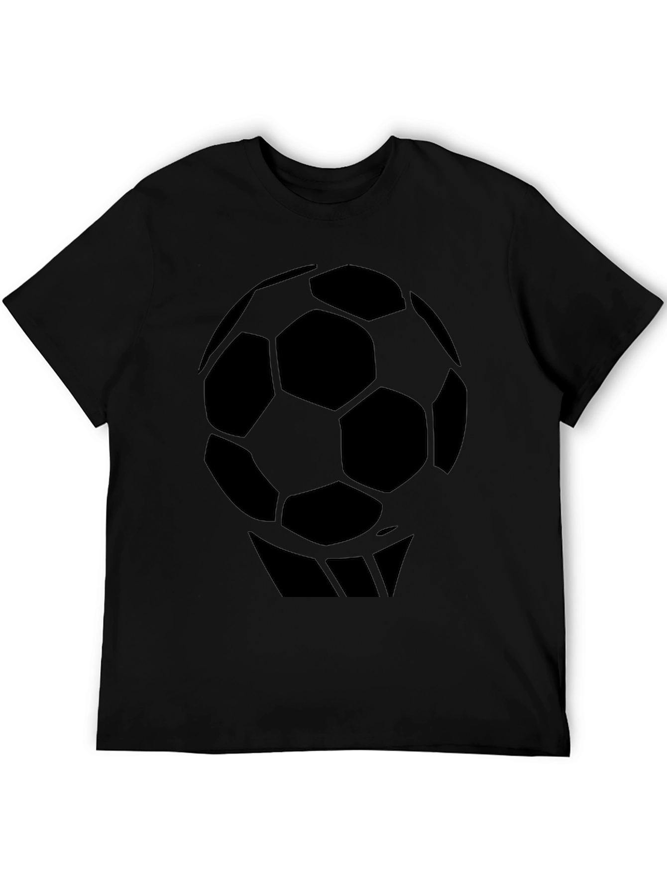 Mens Black Soccer Ball Graphic T-Shirt