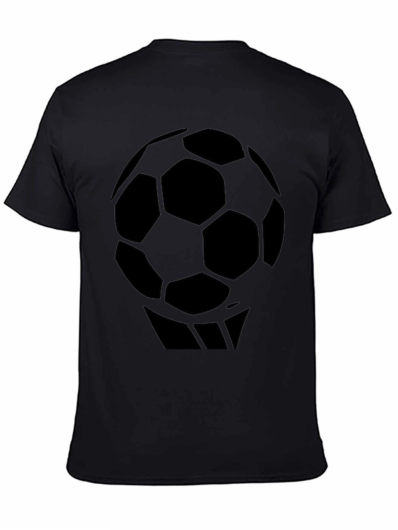Mens Black Soccer Ball Graphic T-Shirt