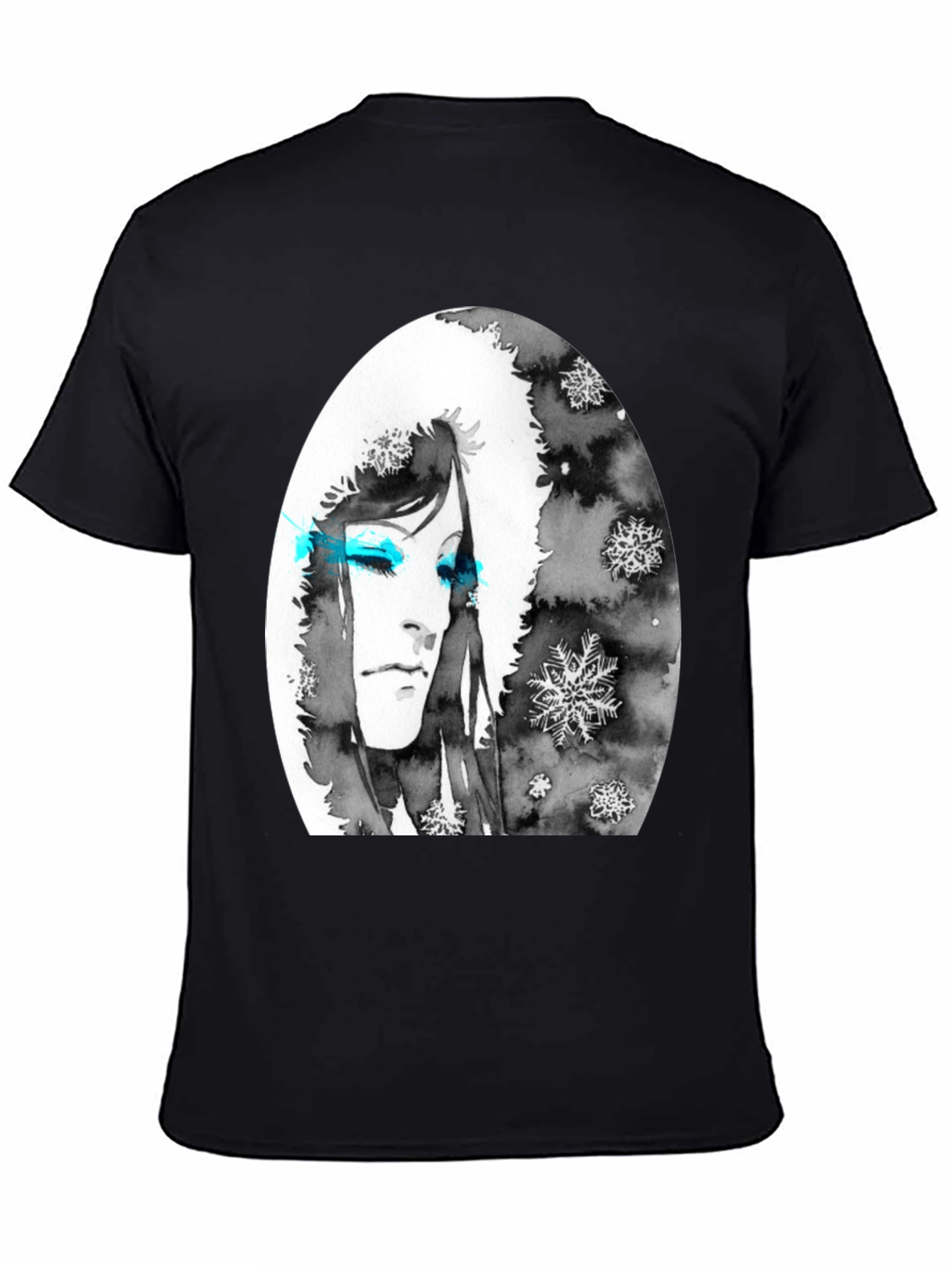 Winter Woman Graphic Tee - Soft Black Cotton