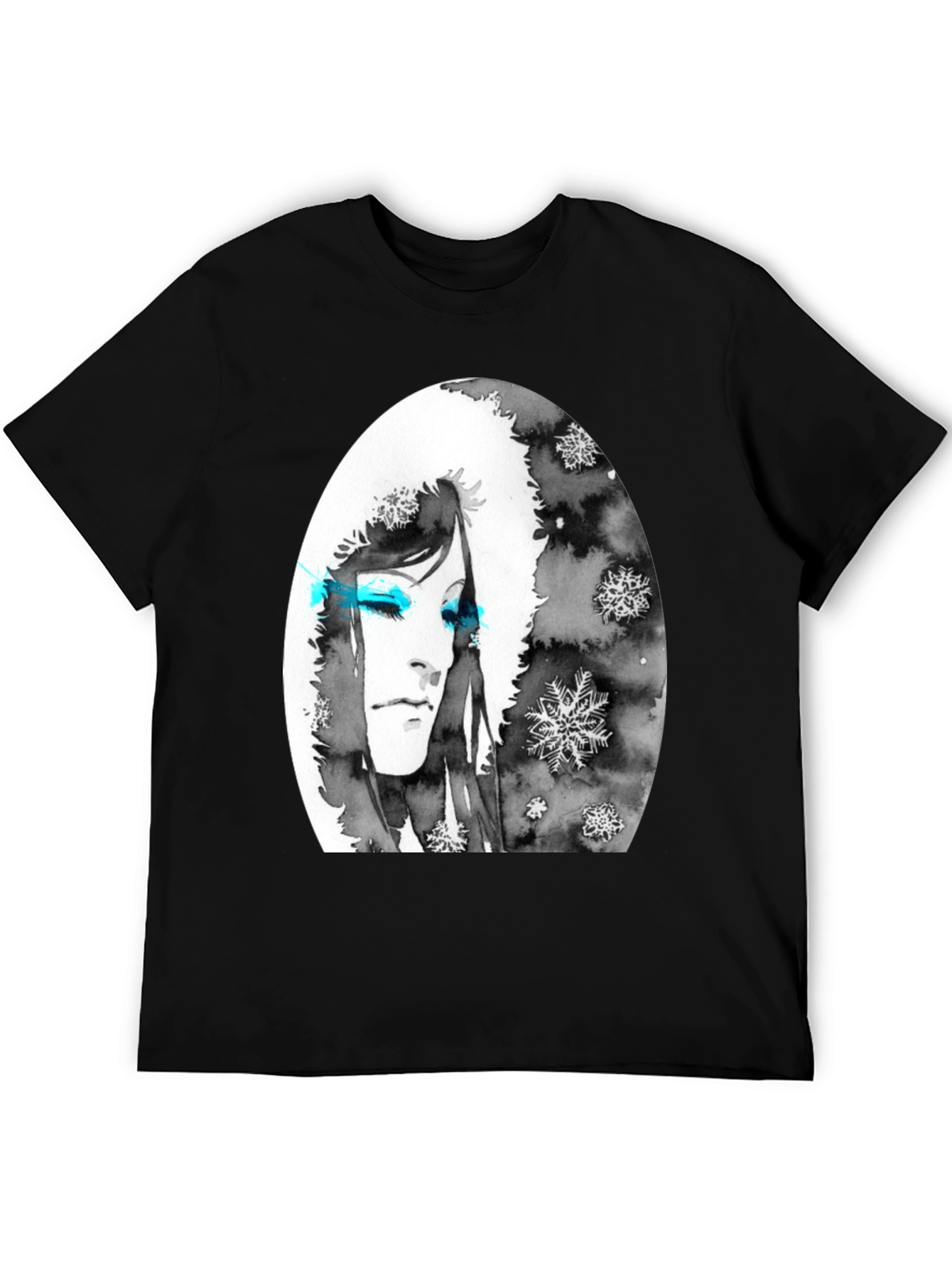 Winter Woman Graphic Tee - Soft Black Cotton
