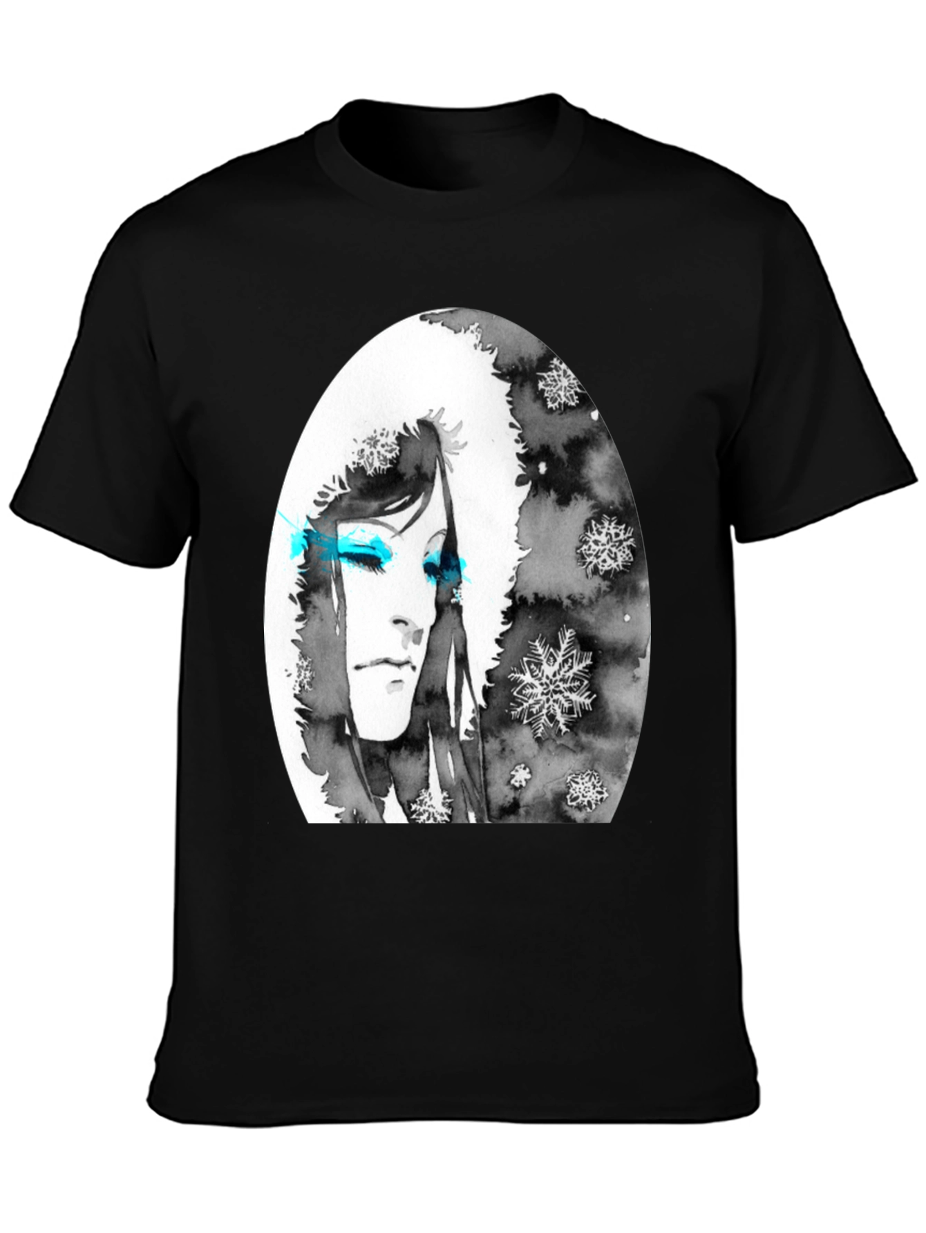 Winter Woman Graphic Tee - Soft Black Cotton